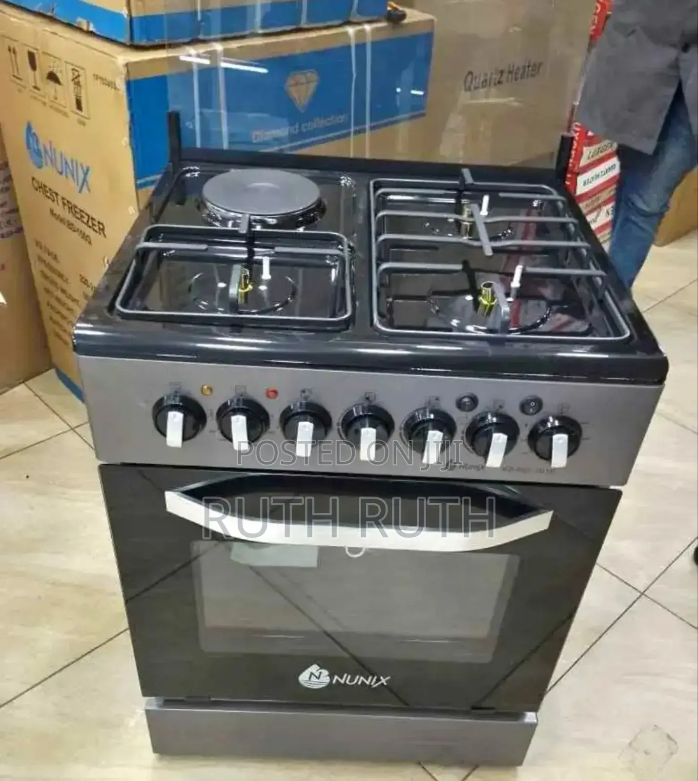 50*55 Nunix 3+1 Standing Cooker With Electric Oven