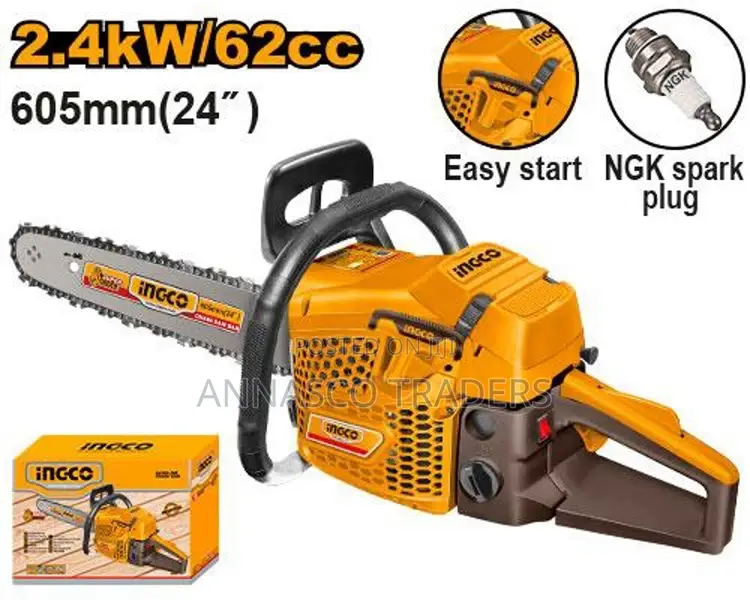 Powerful Ingco GCS5602411 Gasoline Chain Saw 62cc