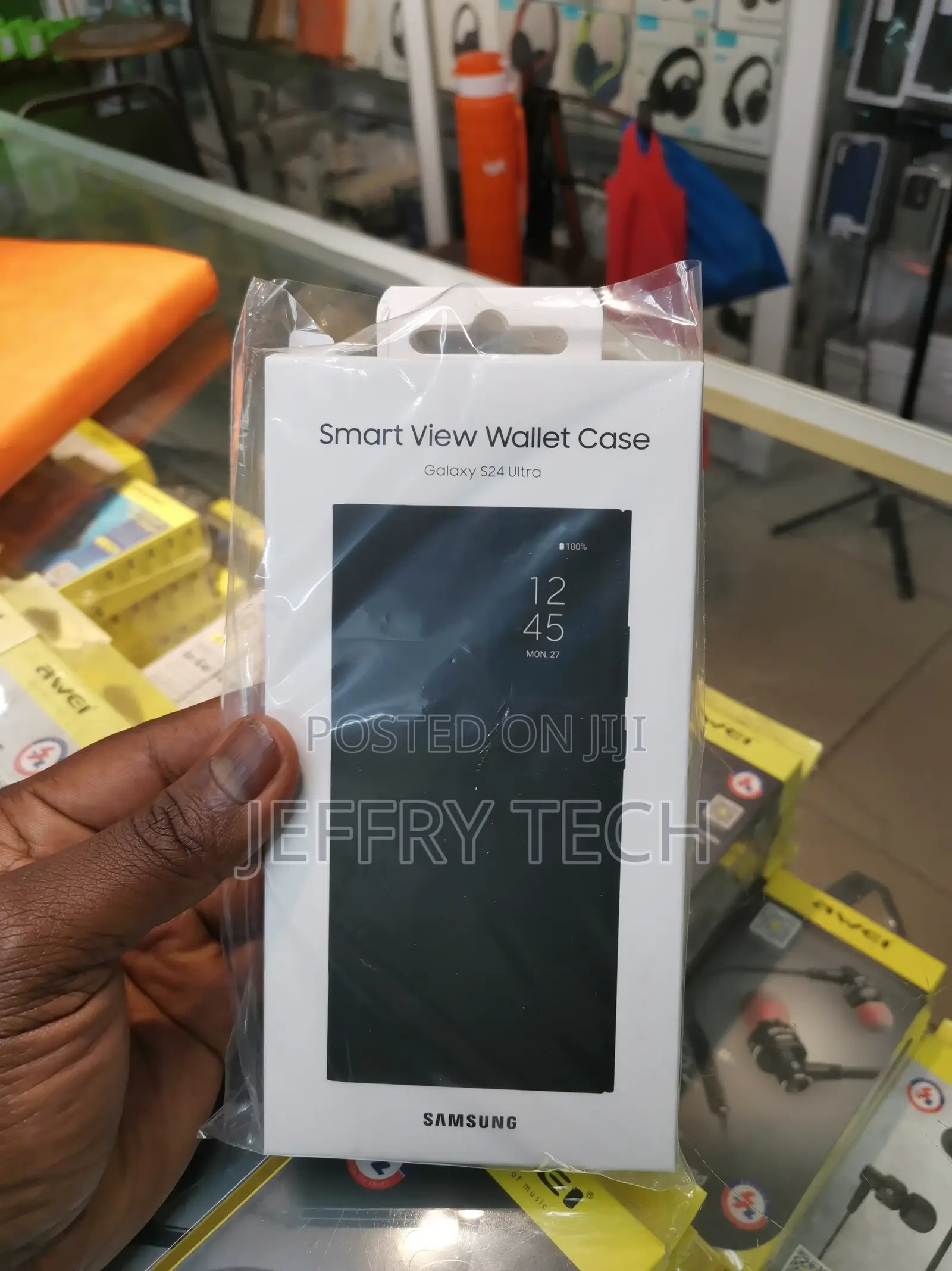 S24 Ultra Smart View Wallet Case (Black)
