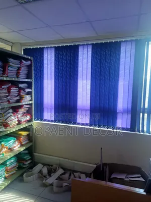 White and Blue Library Vertical Window Blinds
