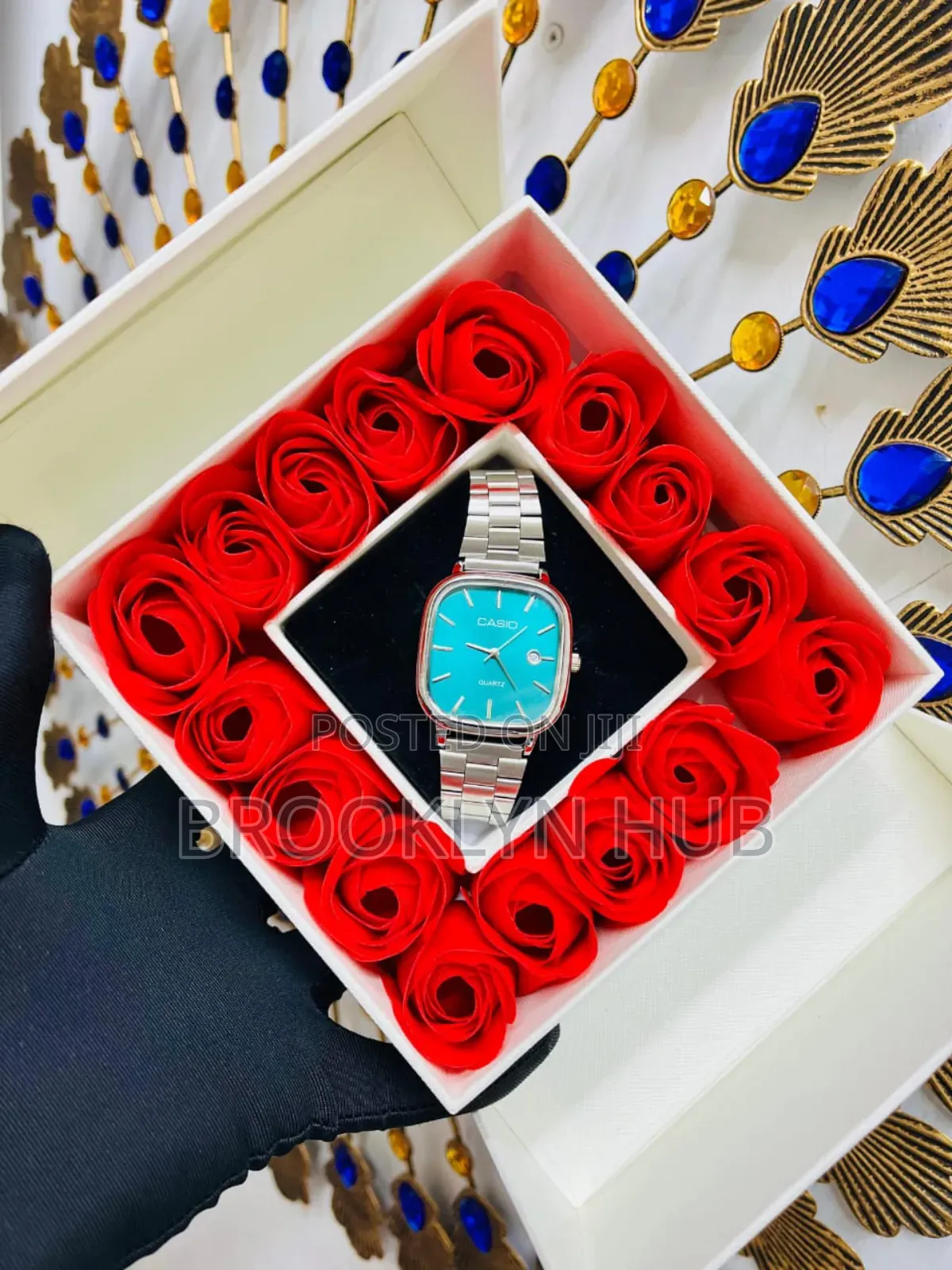 Casio Watch and Floral Box Valentine Gift Set