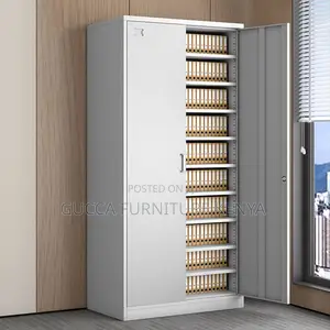Office Cabinets:2-Steel Door Modern Gray Storage Cabinet