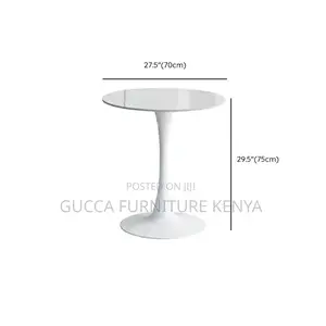 Dining Tables: Modern Circular White Marble Dining Table