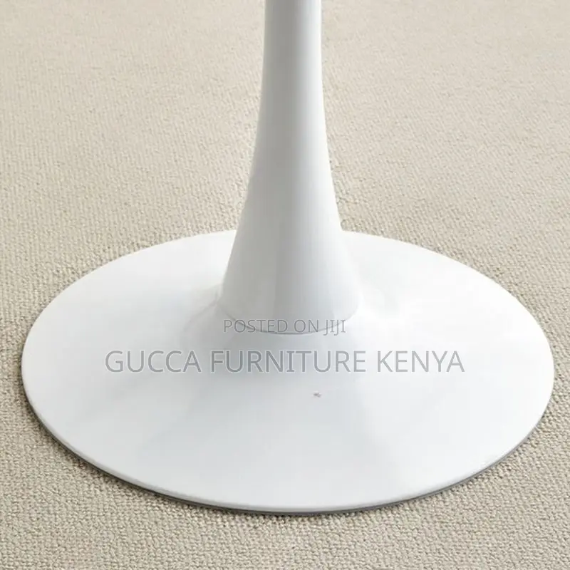 Dining Tables: Modern Circular White Marble Dining Table