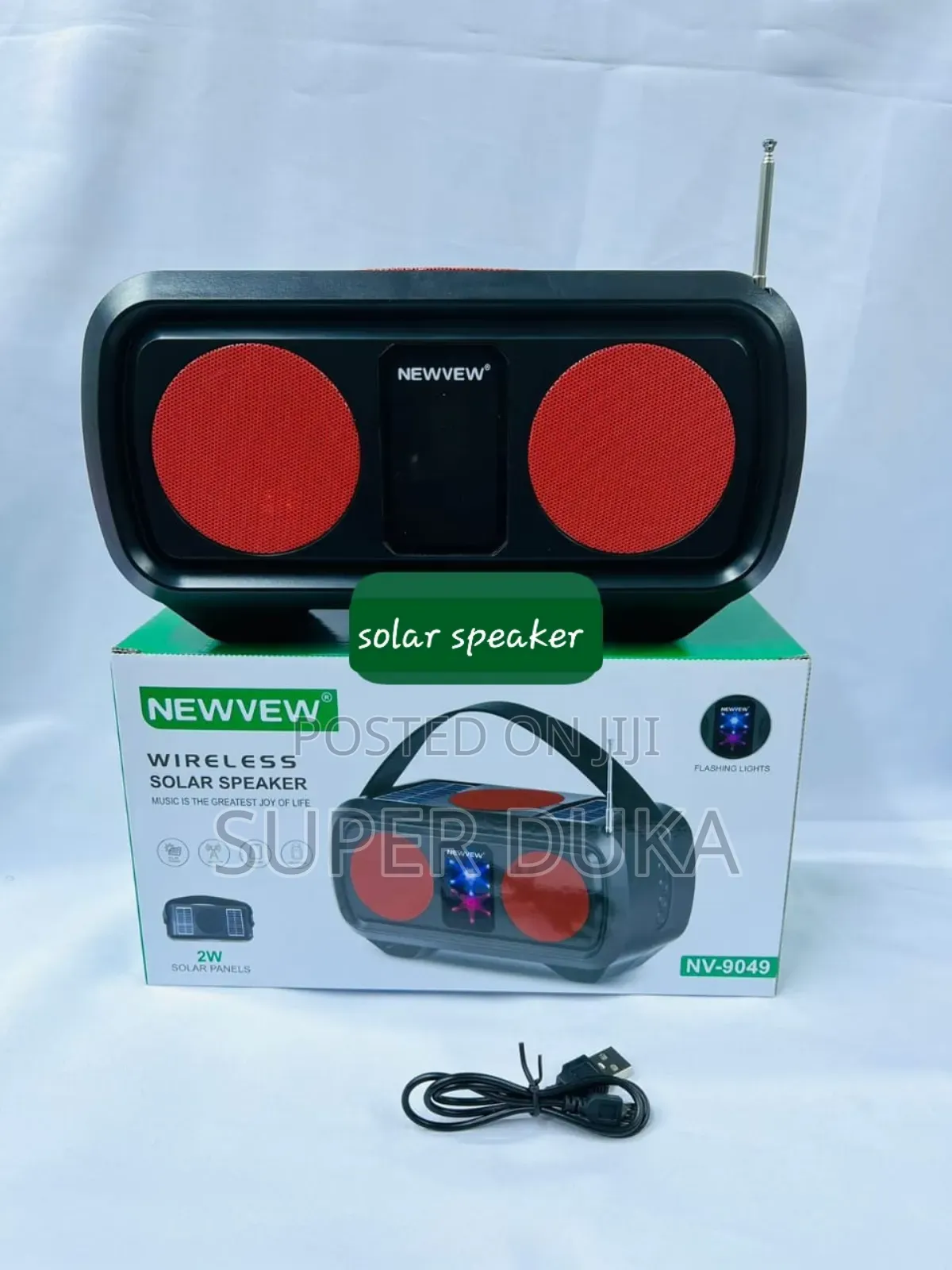 Wireless Solar Speaker.Fm,Usb,Bluetooth Rechargeable Newvew