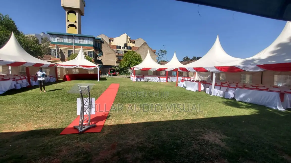 Tents Tables Seats for Events, Drapped Tents