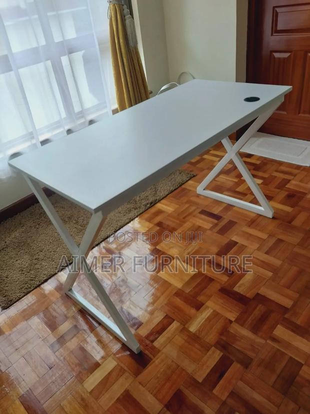 White Metallic Stand Office Desk 1.2m