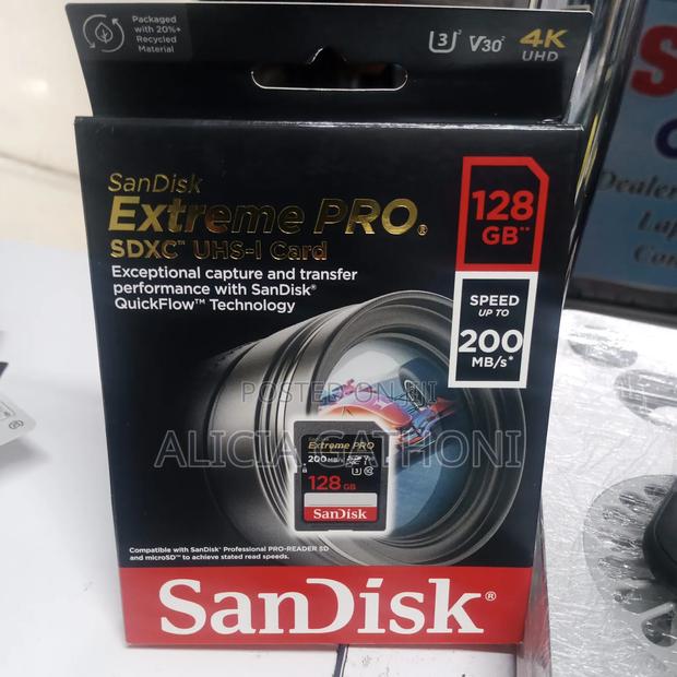 128gb Extreme Pro Sandisk Memory Card - thumbnail 2