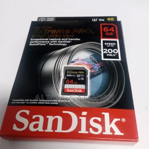 64 Gb Sandisk Extreme Pro Camera Memory Card 200mb/S