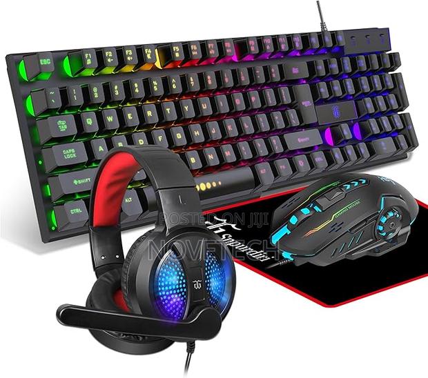 Gaming Keyboard and Mouse,Headset,Mousepad, Combo PC Gamers - main view
