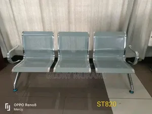 White And Blue Waiting Bench