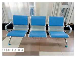 White And Blue Waiting Bench