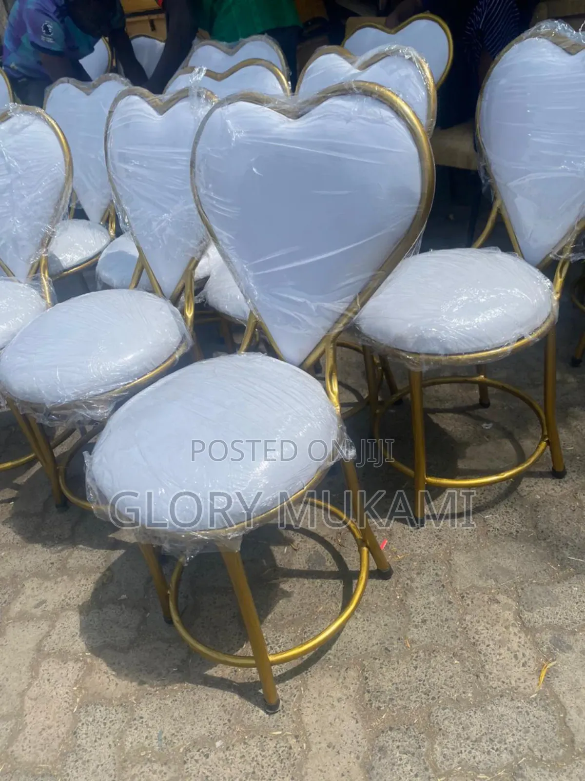 White Gold Coated Love Chairs