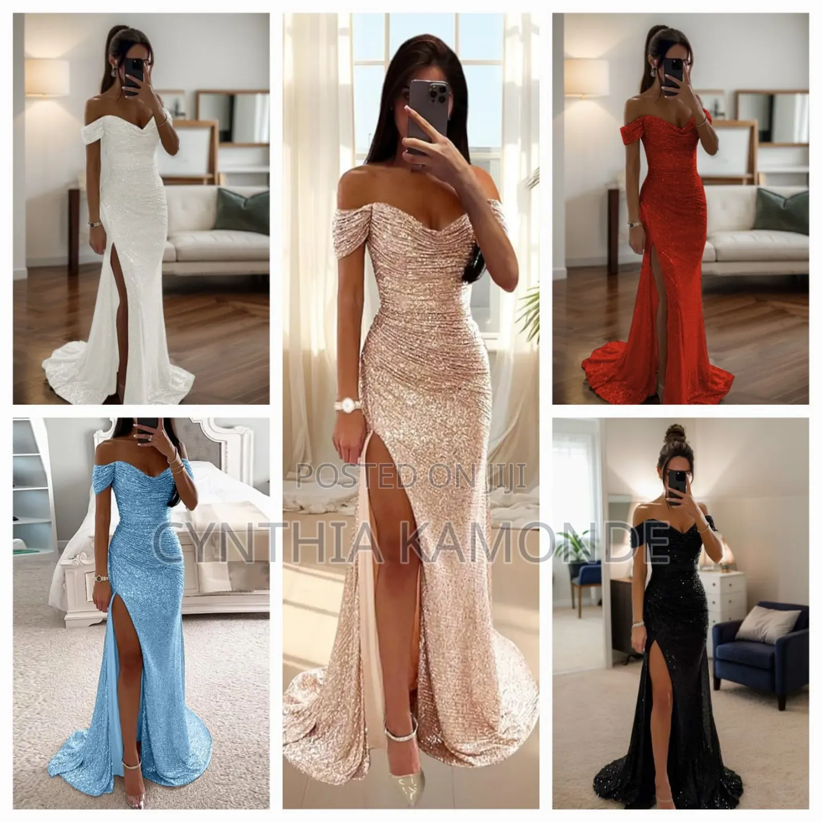 Ruched Sparkle Gown