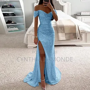 Ruched Sparkle Gown