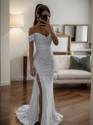 Ruched Sparkle Gown