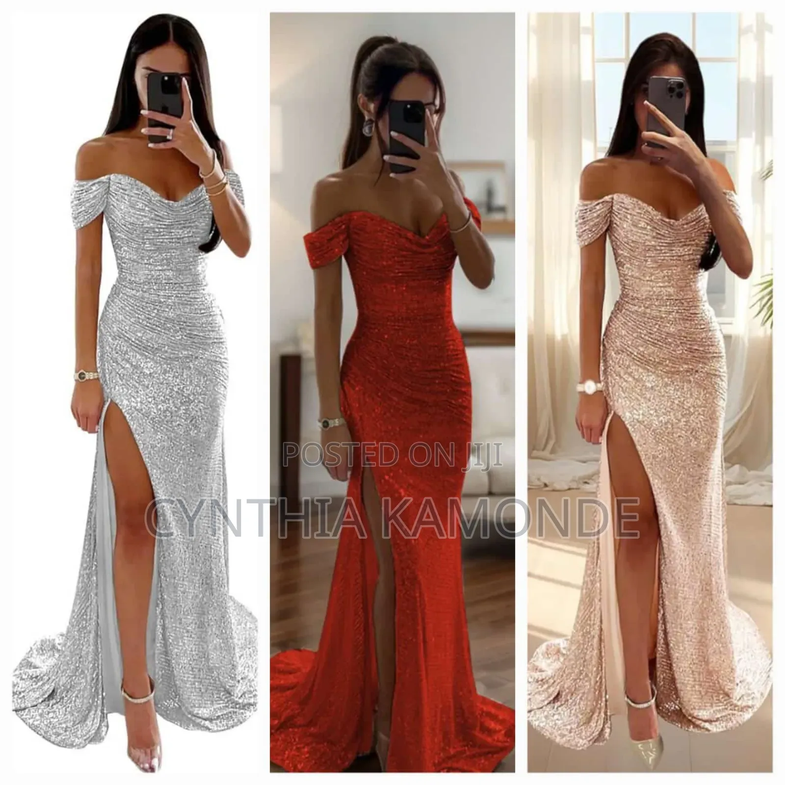 Ruched Sparkle Gown