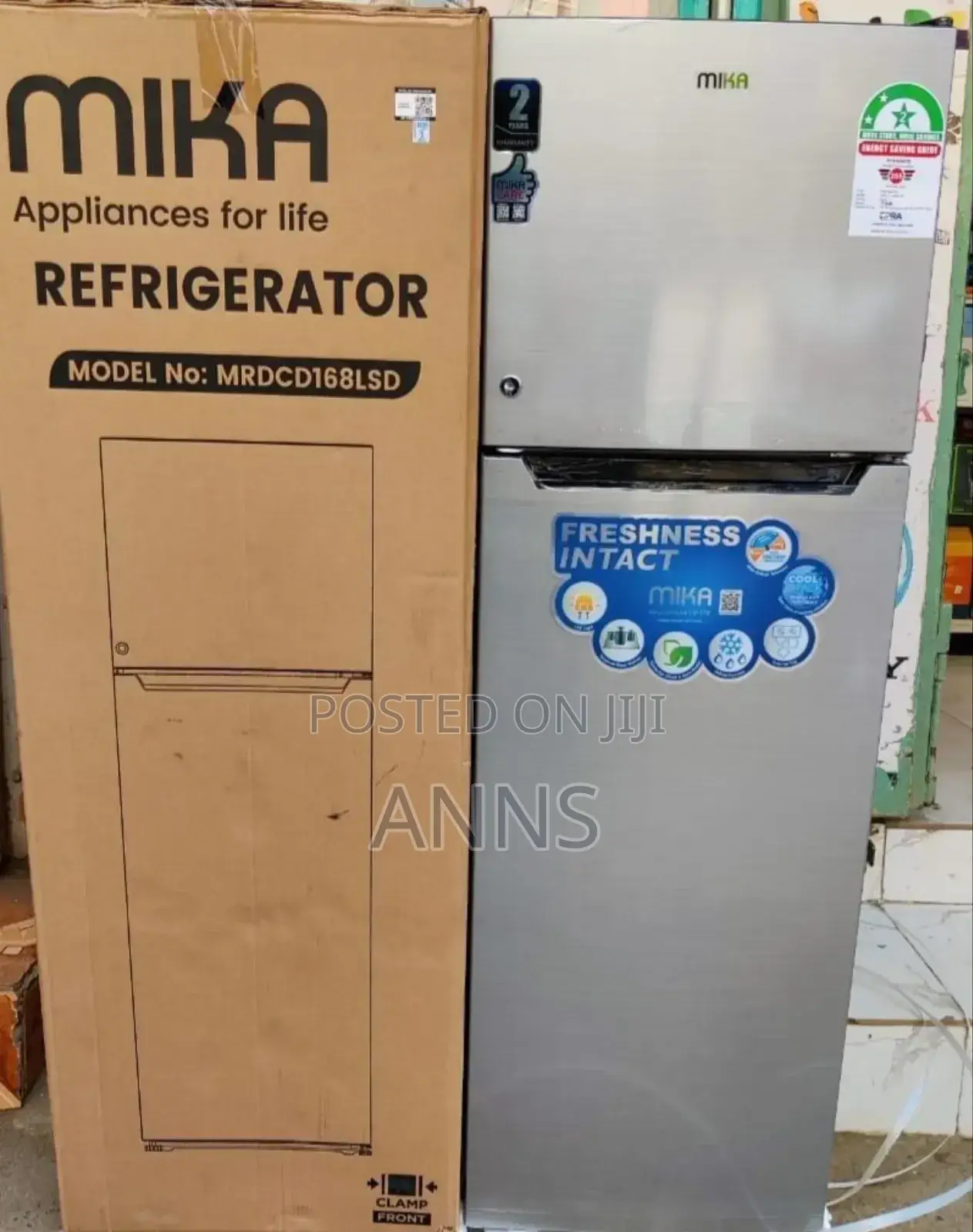 Mika 168 Litres Silver 2 Door Home Refrigerator