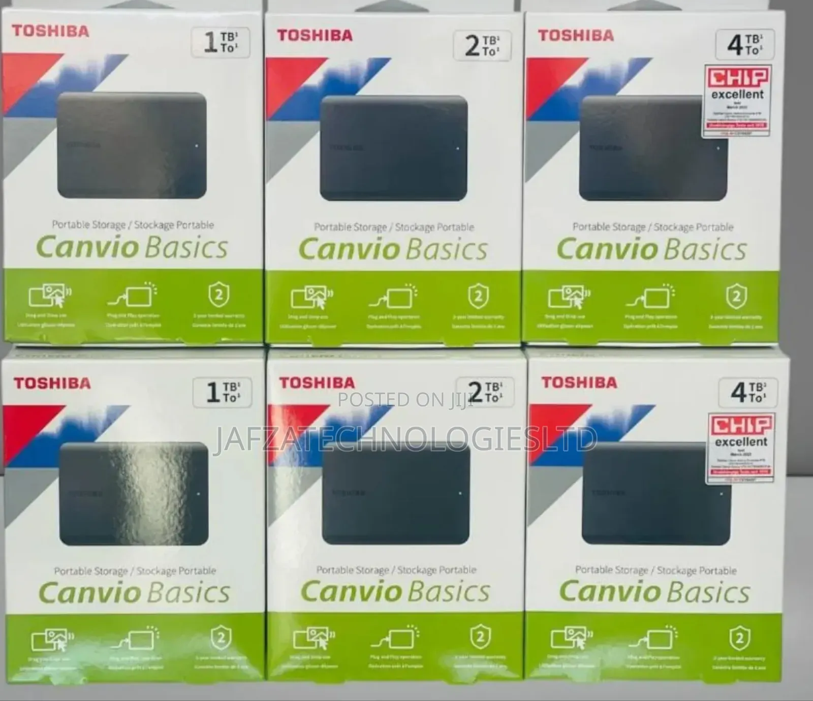 Toshiba Canvio Basics 1tb Portable Harddrive -Black
