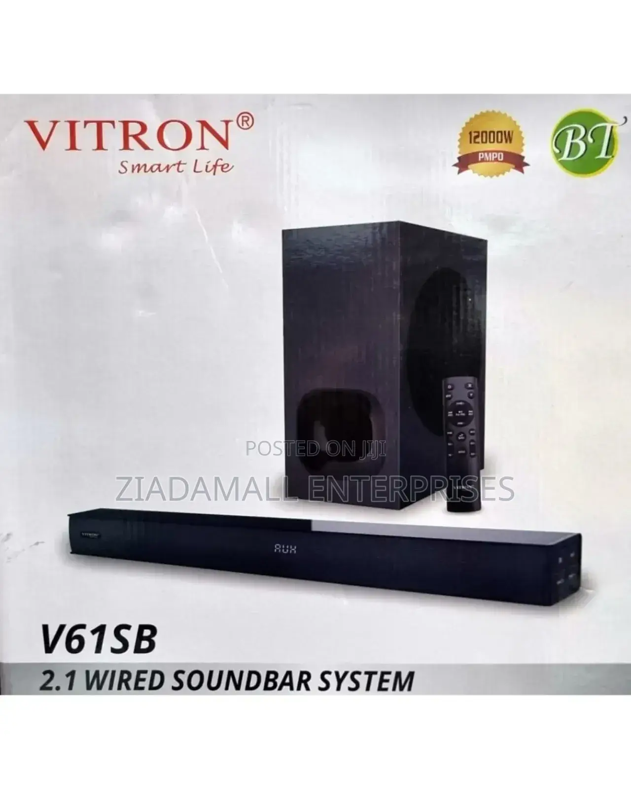 Vitron Soundbar V61SB Remote 12000W PMPO Bluetooth Aux/