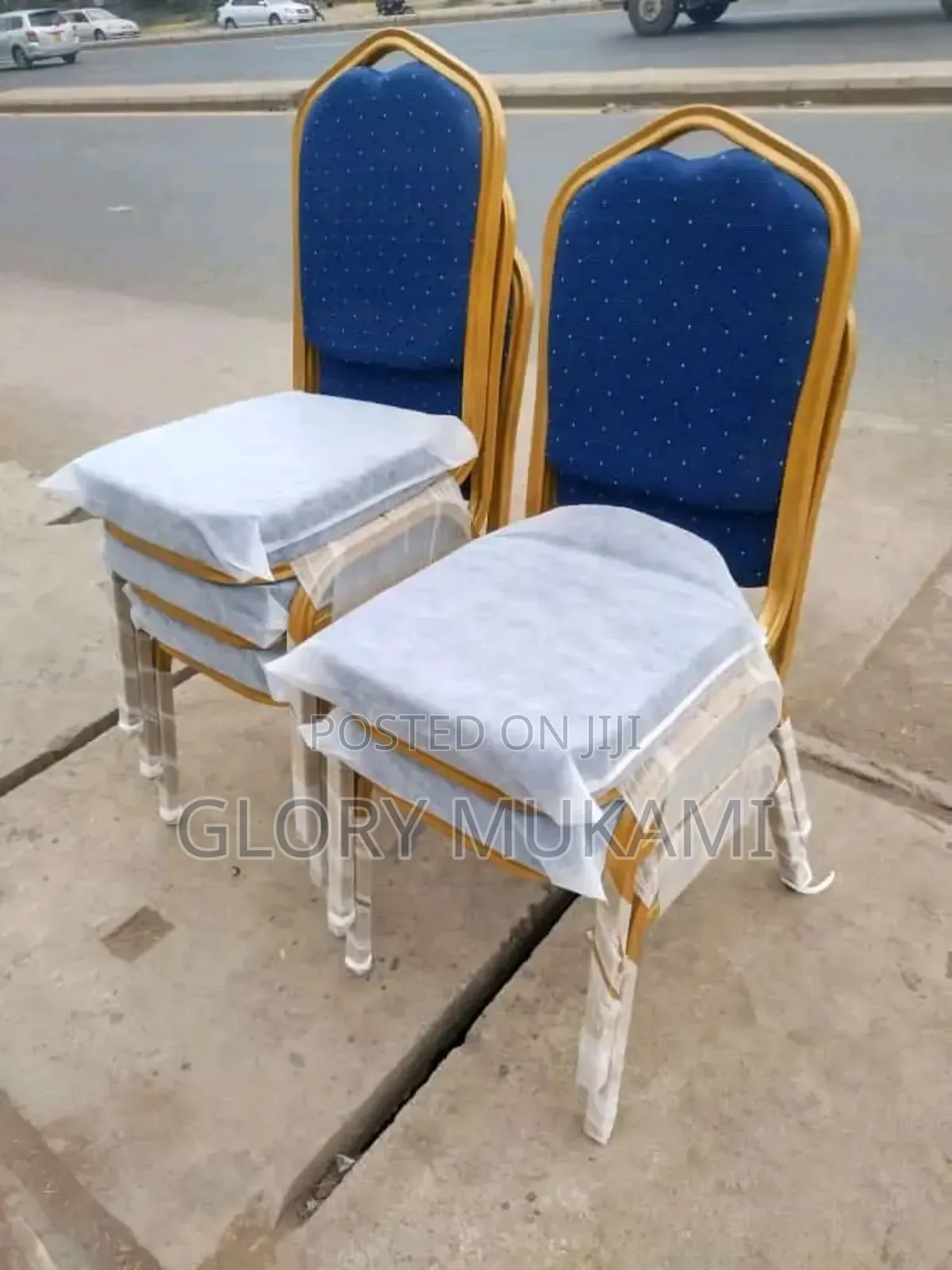 Blue Gold Imported Coated Conference Chairs