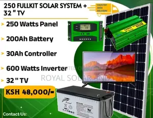 250w Solarkit and 32 Inches Tv