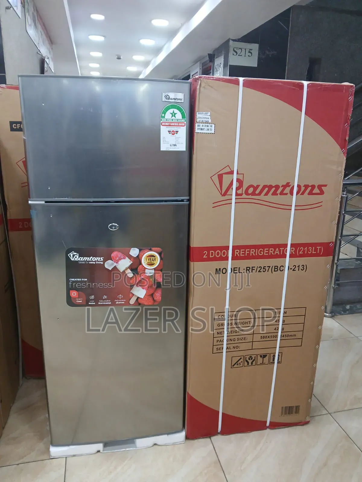 Ramtons  213litres Double Door Fridge FR /257