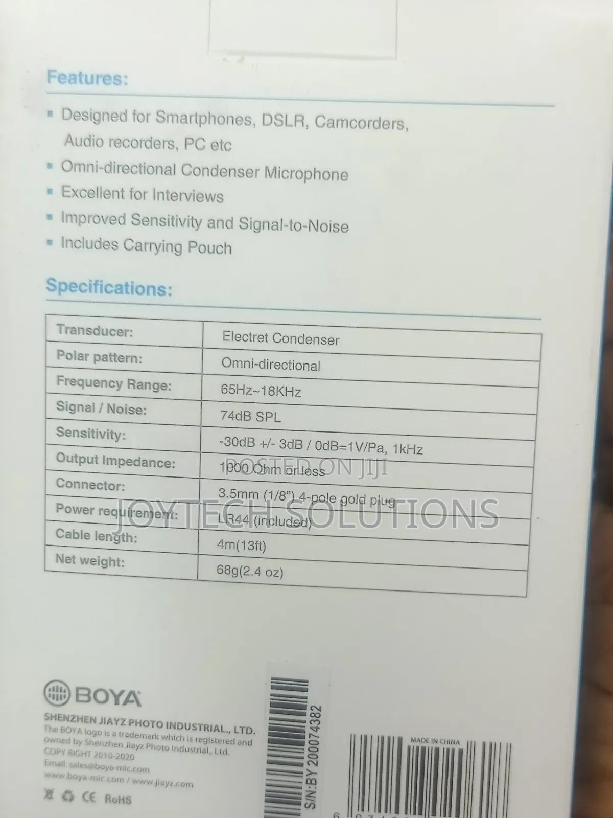 BOYA Wired Microphone BT-M1DM Dual