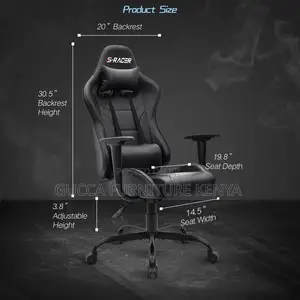 Office Chairs: Ergonomic Faux Leather PC Racing Game Chair