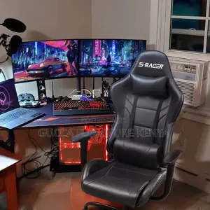 Office Chairs: Ergonomic Faux Leather PC Racing Game Chair