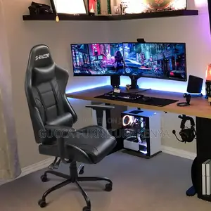 Office Chairs: Ergonomic Faux Leather PC Racing Game Chair