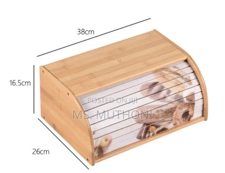 Authentic Croissant Eco-Friendly Bamboo Bread Bin-KSH