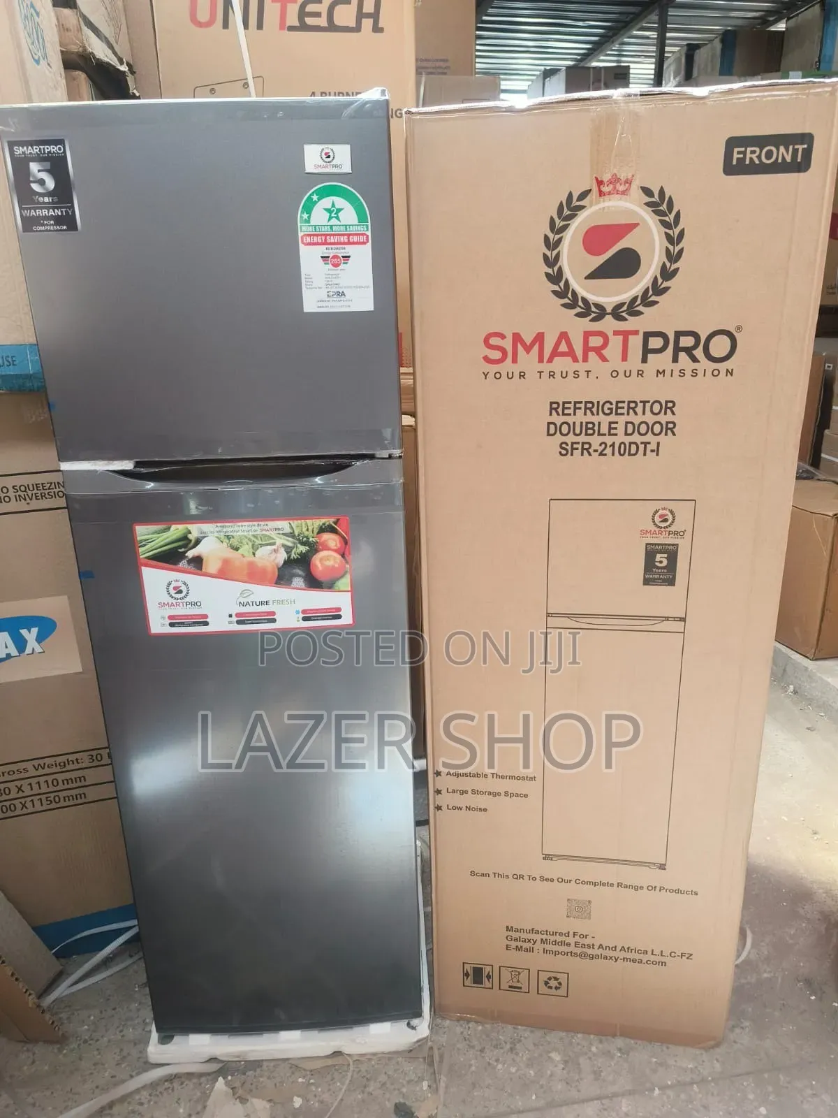 Smartpro 168L Double Door Fridge  SFR-210DT-1