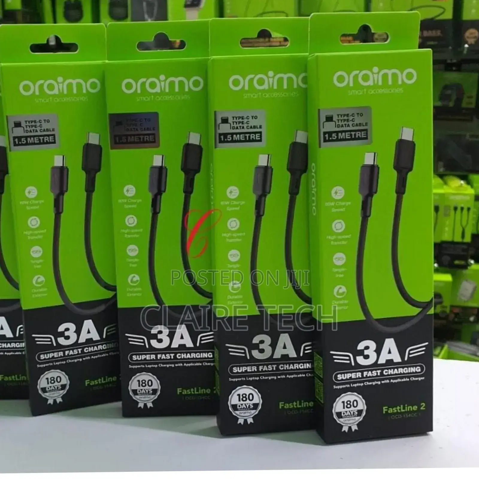 Oraimo *Type C to Type C* 3a 1.5m Ocd-154cc Cables
