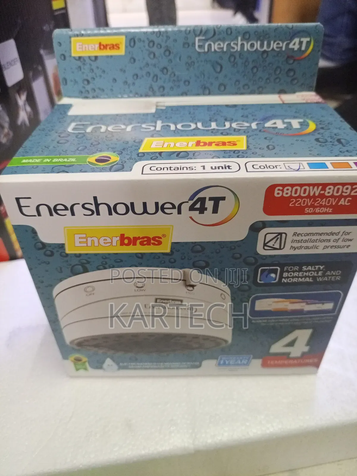 Enershower Enerbras Shower Head 4t -6800w