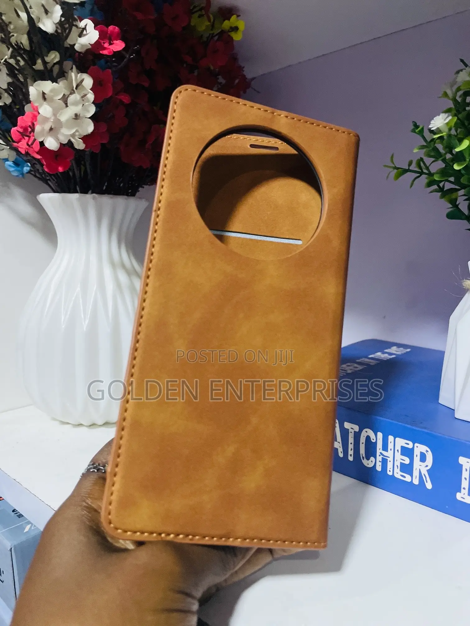 Oppo Reno 12F Brown Leather Flip Cover