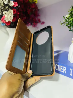 Oppo Reno 12F Brown Leather Flip Cover