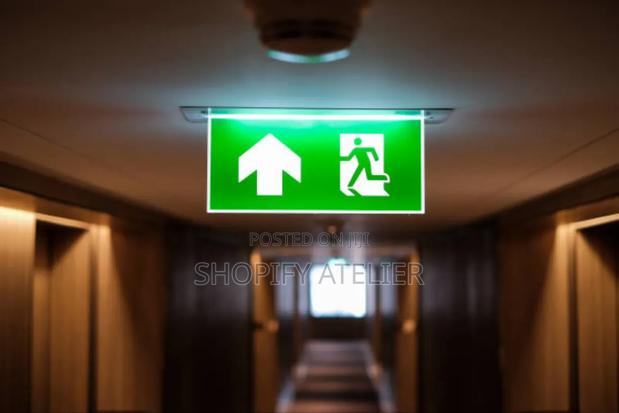 670+ Illuminated Fire Exit Sign Green With Led - main view
