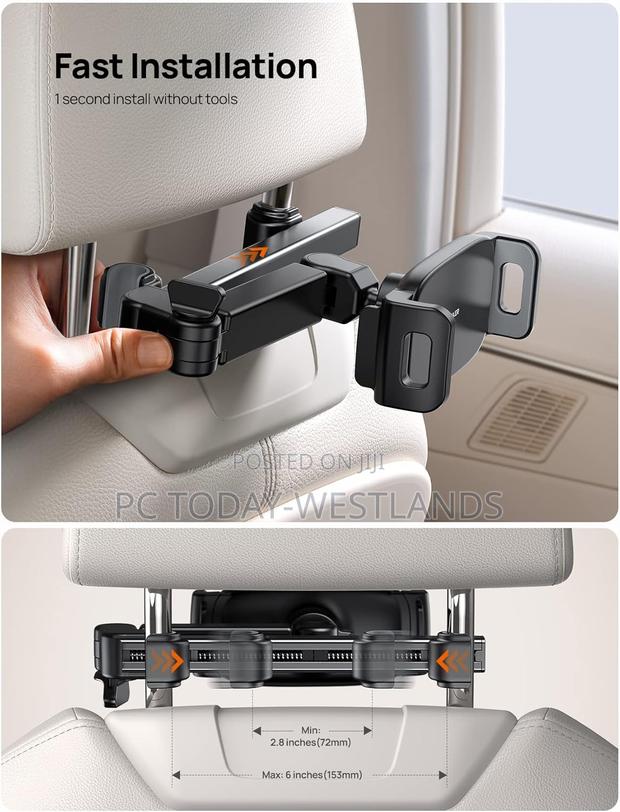iPad Holder Car Headrest Tablet Mount for ,Travel Road Trip - thumbnail 3
