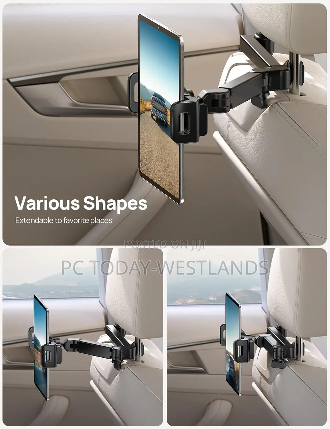 iPad Holder Car Headrest Tablet Mount for ,Travel Road Trip