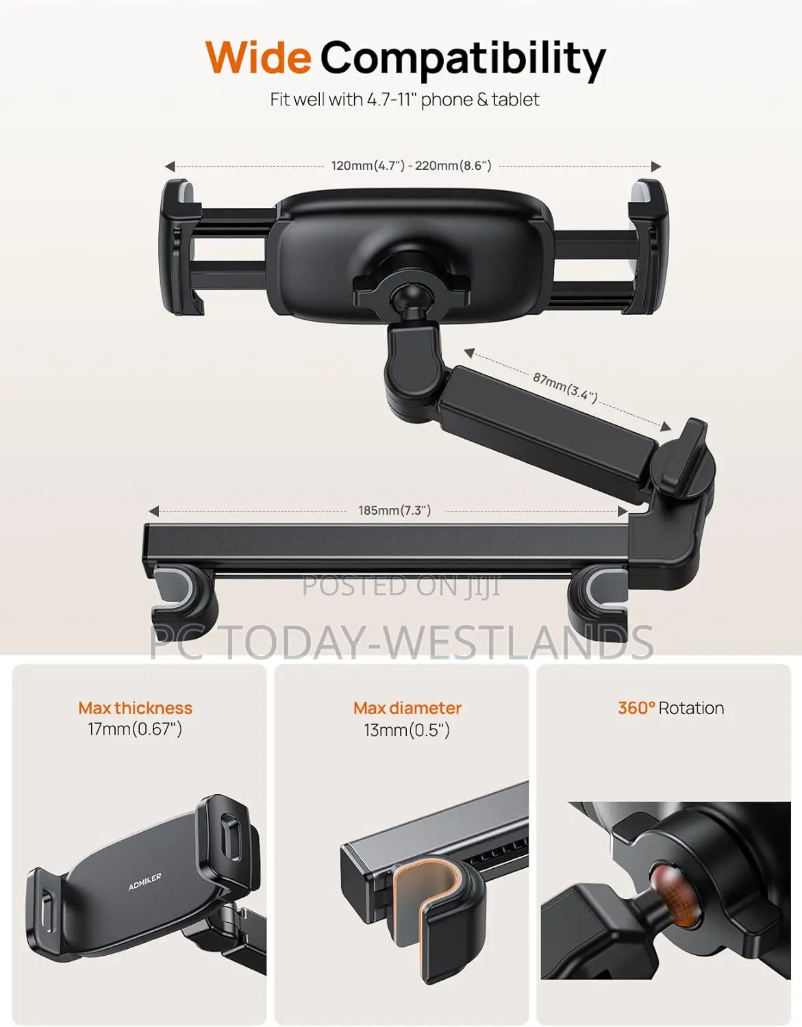 iPad Holder Car Headrest Tablet Mount for ,Travel Road Trip