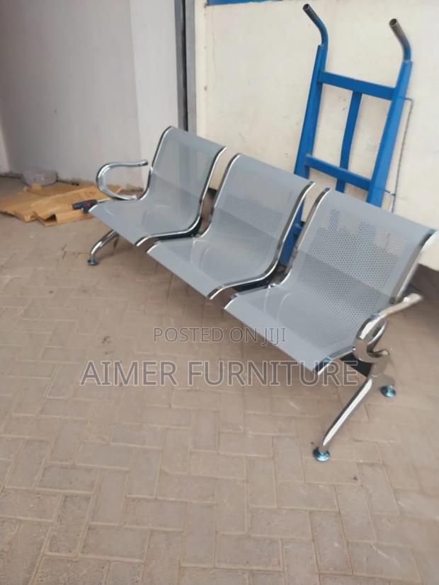 Silver Airport Chairs 3-Link Chairs