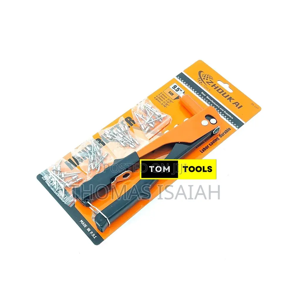 Hand Riveter Rivet Gun With 2.4, 3.2, 4.0 and 4.8mm Rivets