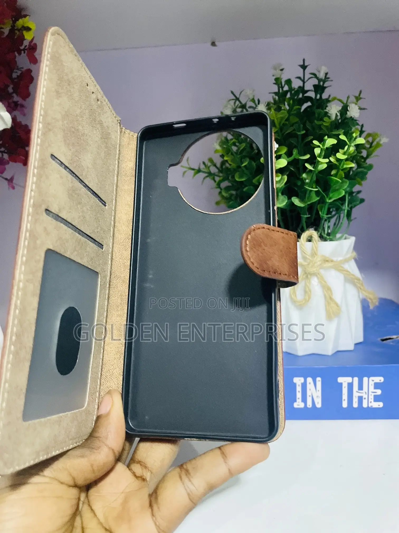 Brown Leather Flip Cover, Tecno Camon 30 Pro