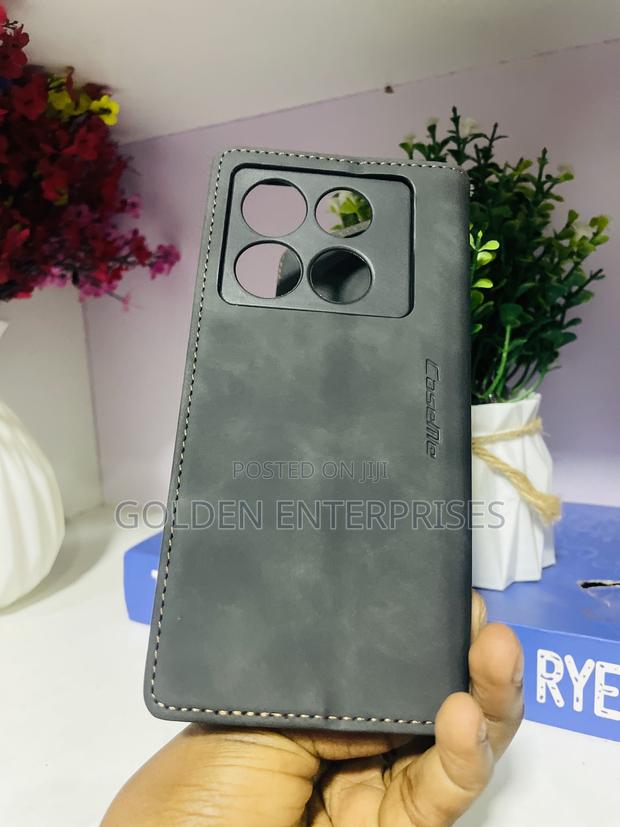 Infinite Note 40 Pro+ Black Leather Flip Cover - main view