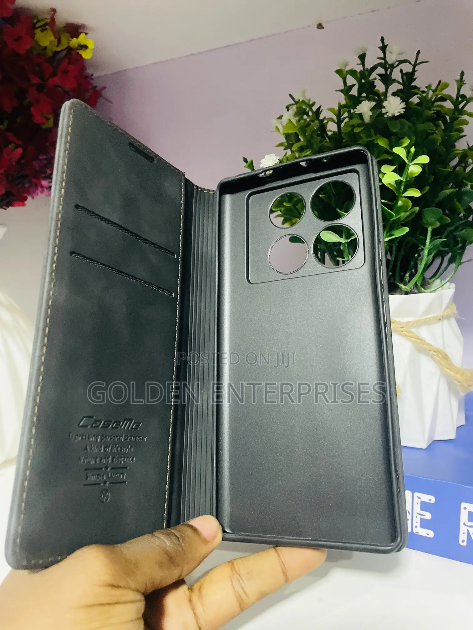 Infinite Note 40 Pro+ Black Leather Flip Cover