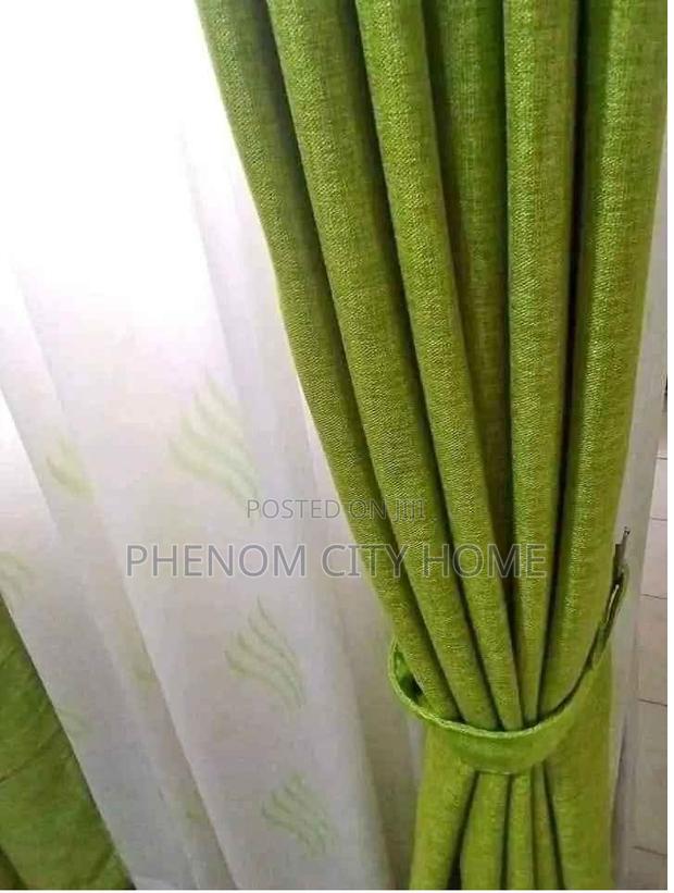 Green Linen Curtains - main view