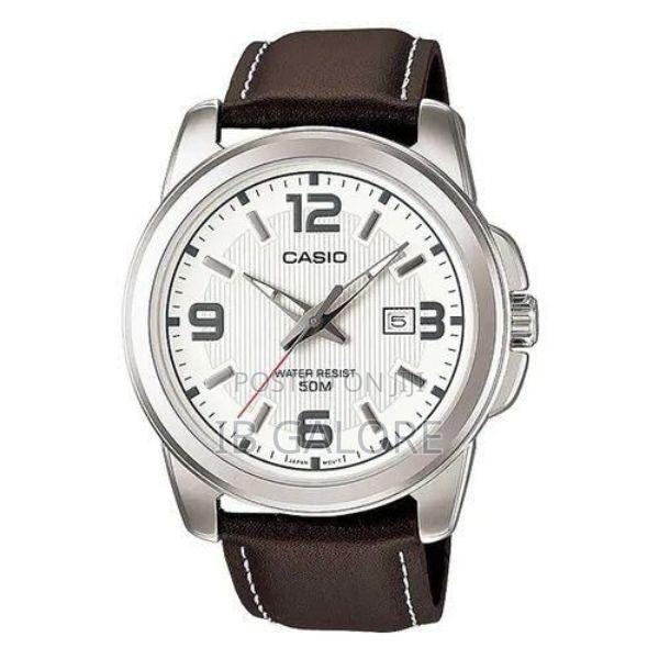 Casio Men's Leather Watch MTP 1314L White Dial