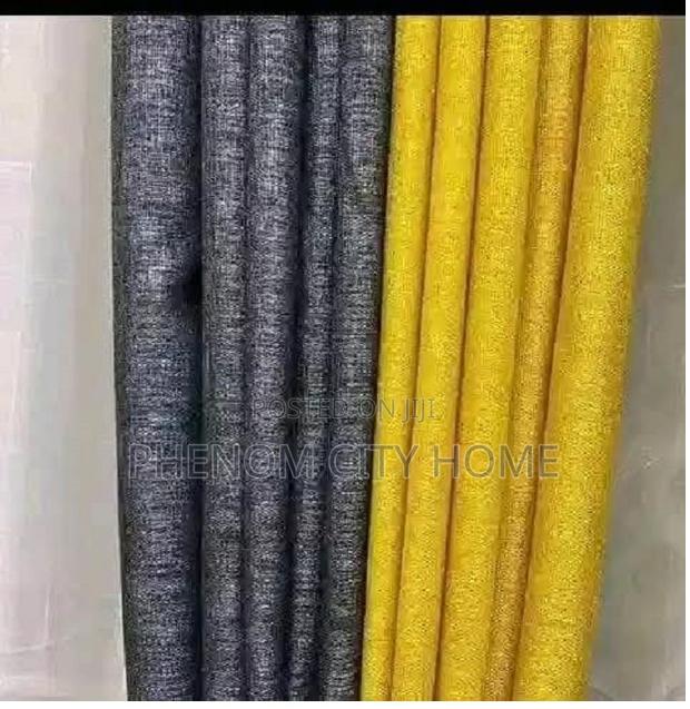 Yellow and Grey Linen Curtains Combo - thumbnail 2