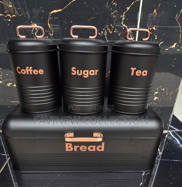 Alloy Bread Bin With Three Canister Set* - thumbnail 2